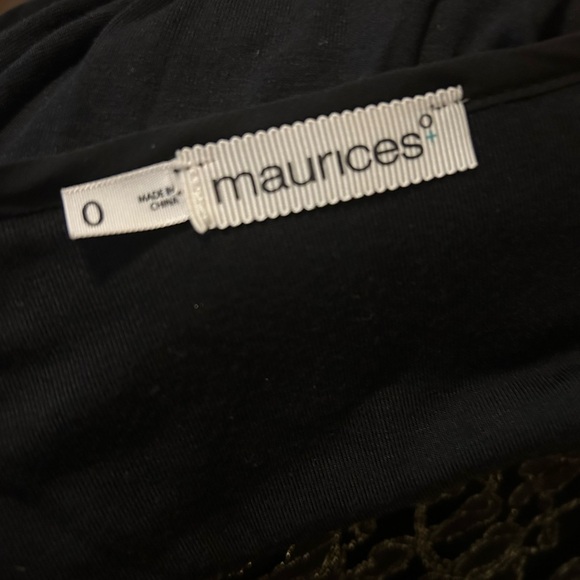 MAURICES Women’s 4/4  Sleeve Gold Lace 1/2 Zip Blouse Top Shirt - Picture 7 of 8